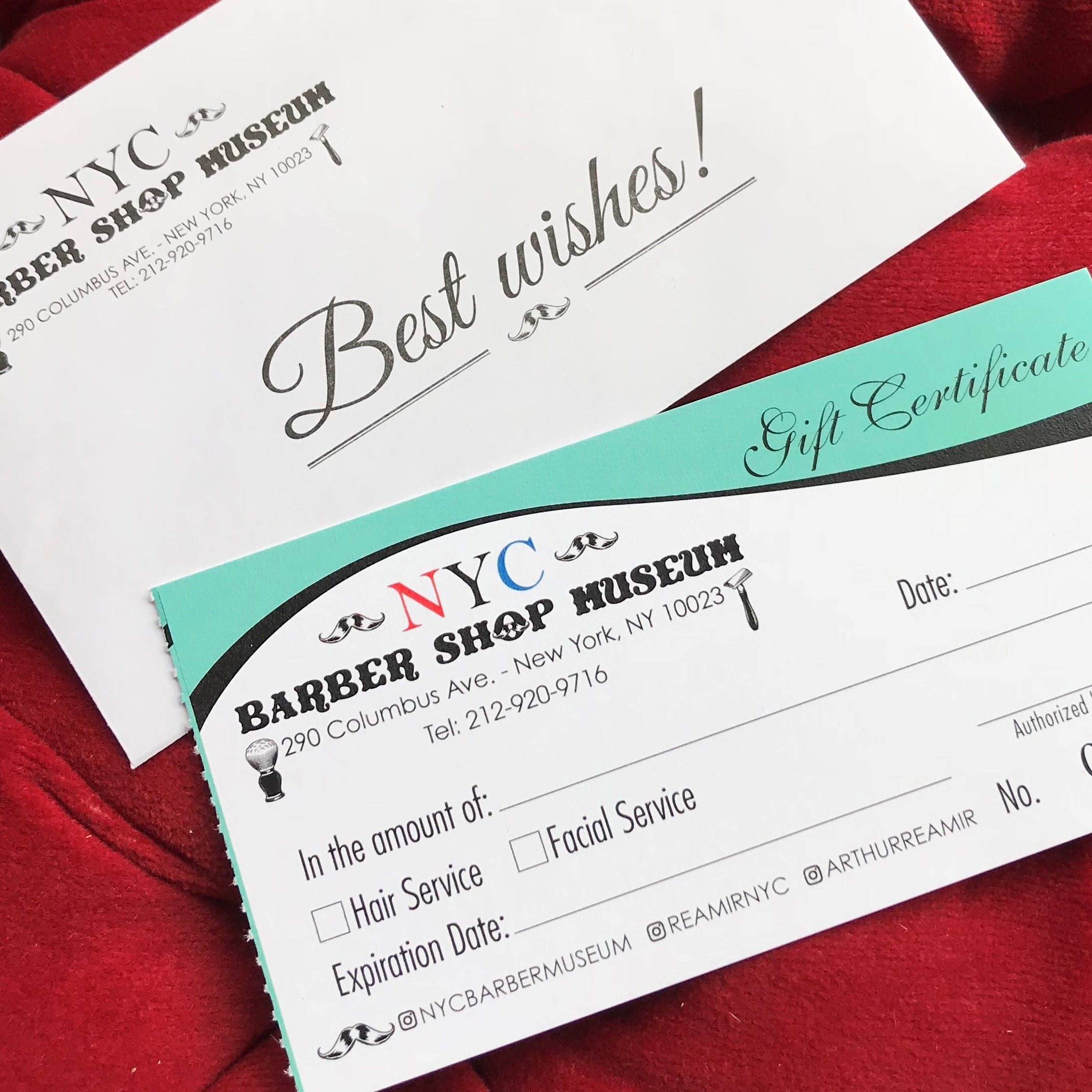 Shave Gift Certificate NYC Barber Shop Museum